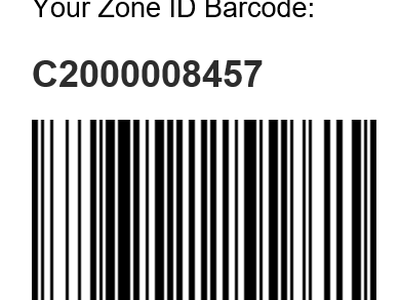 CDS Zone ID barcode