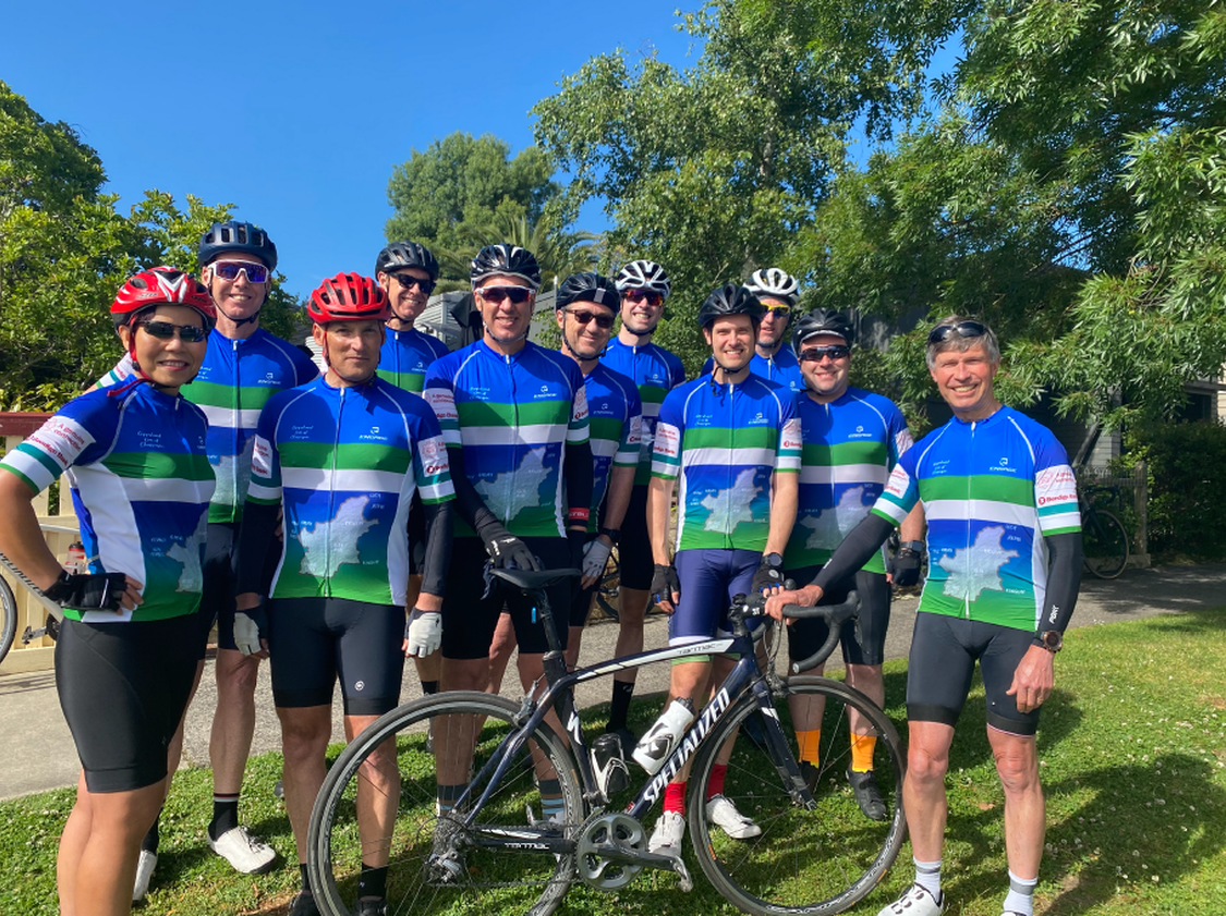 Cylcists Richard Large far right